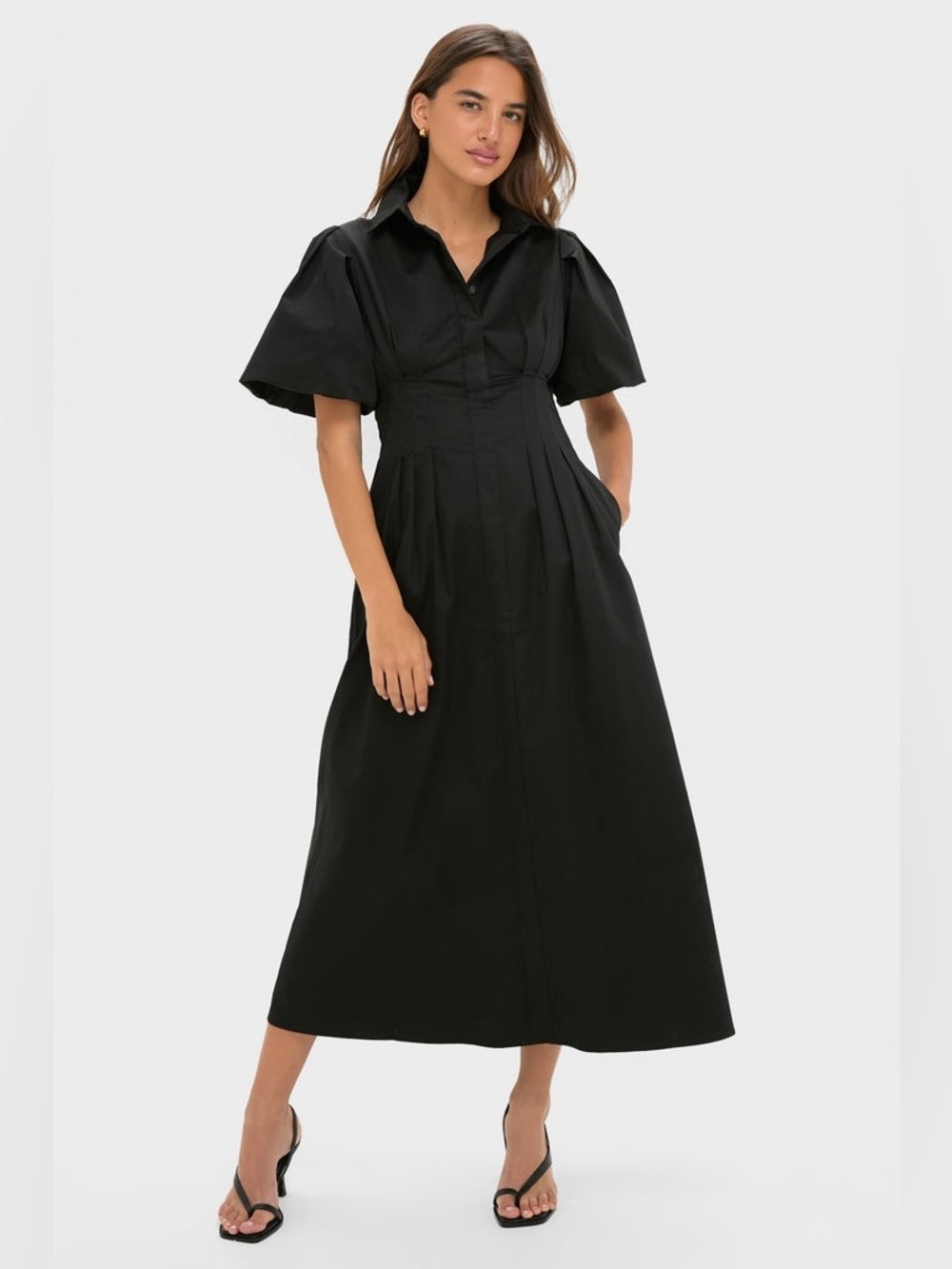 Tuckernuck Black Puff-Sleeve Maxi Dress